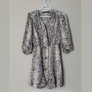 Zara basic snakeskin print dress